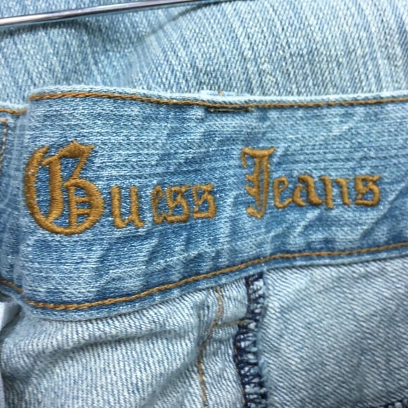 Guess Jeans Women's Pants 31 Modele Light Blue Denim Distressed - Picture 7 of 9